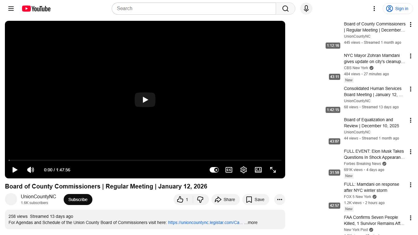Board of County Commissioners Regular Meeting January 12, 2026 - YouTube
