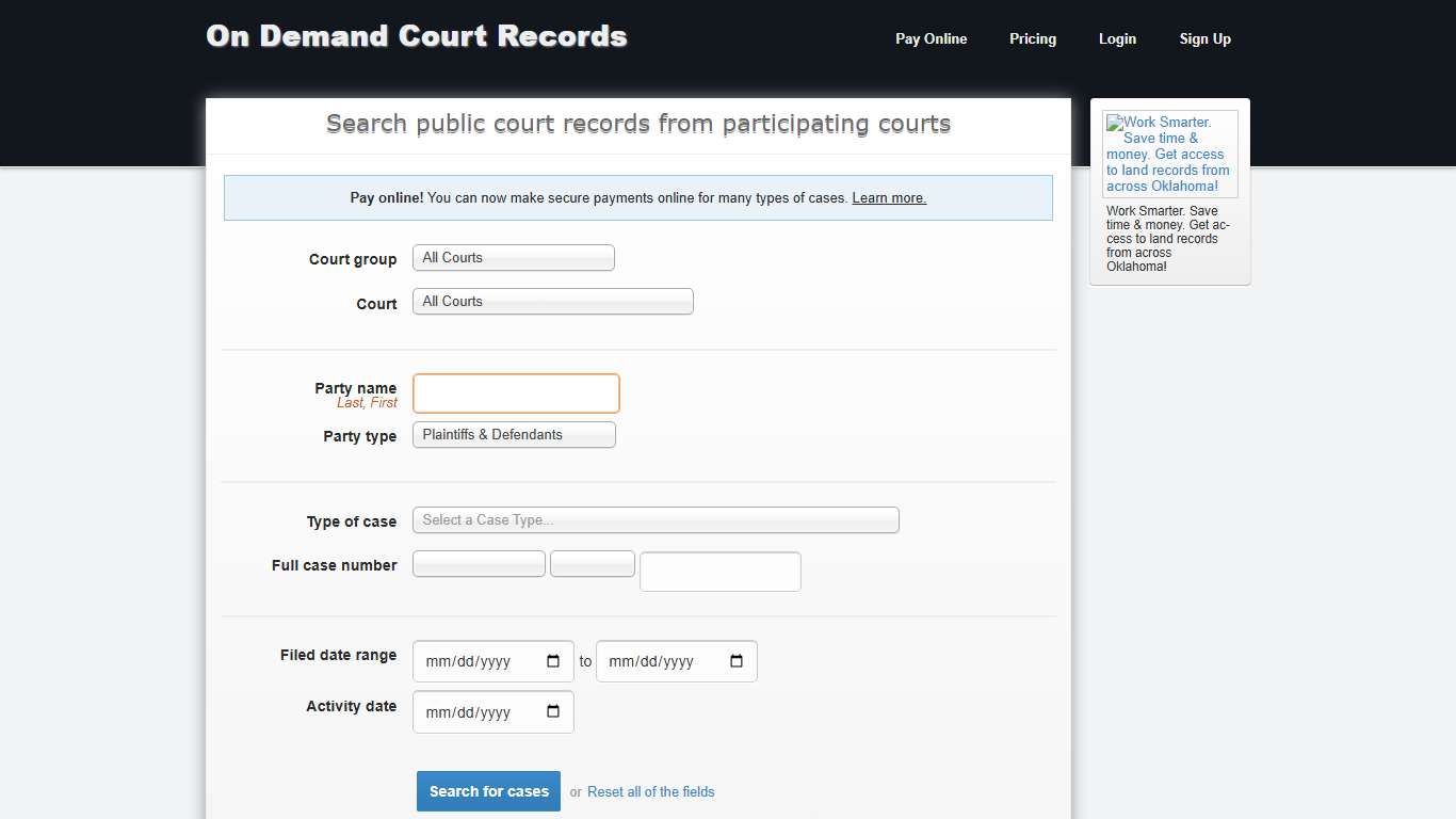 On Demand Court Records